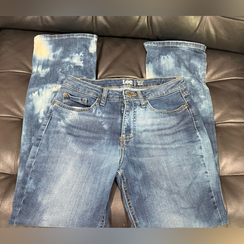 Lee Tie Dye Mid Rise Boot Cut Jeans